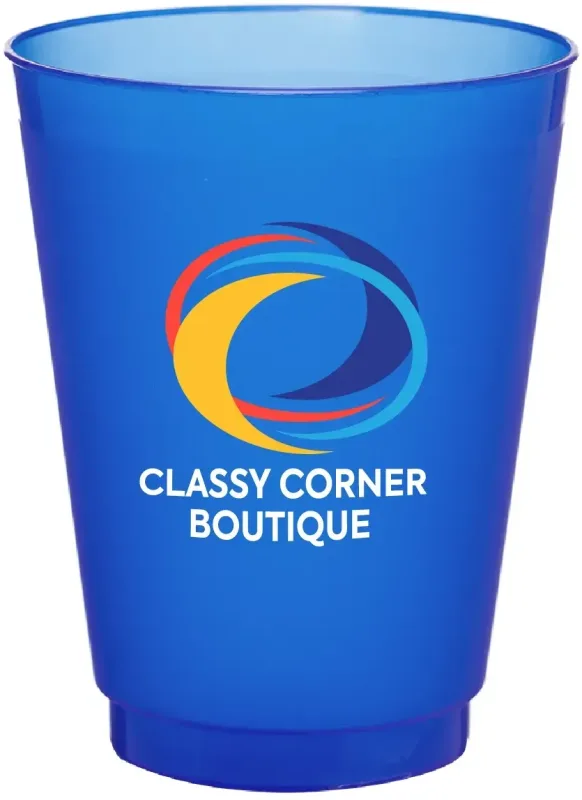 16 oz. Court Side Frosted Plastic Stadium Cups Full Color Imprint — view 5