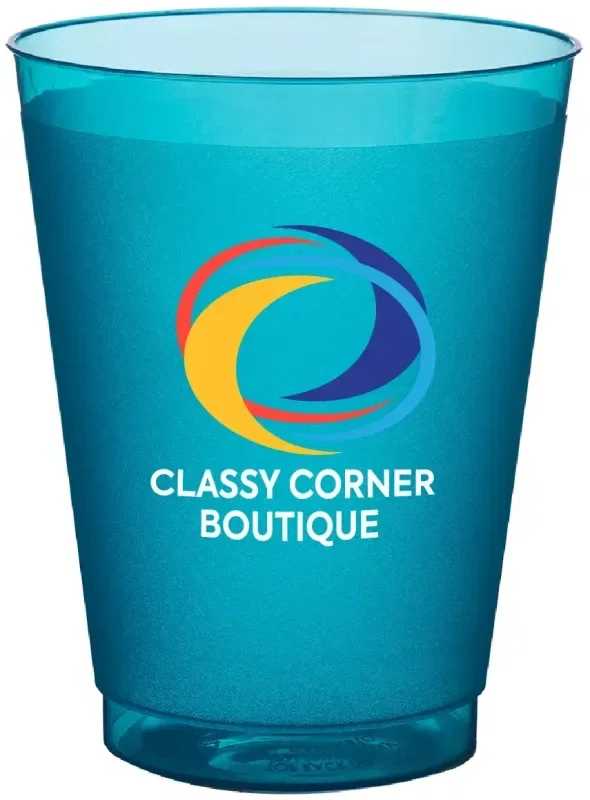 16 oz. Court Side Frosted Plastic Stadium Cups Full Color Imprint — view 6