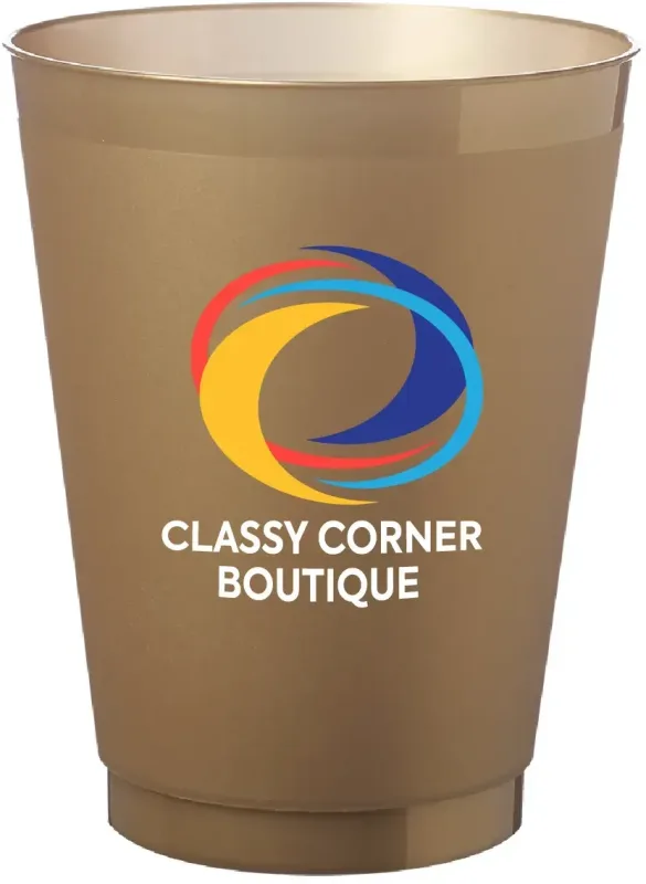 16 oz. Court Side Frosted Plastic Stadium Cups Full Color Imprint — view 7