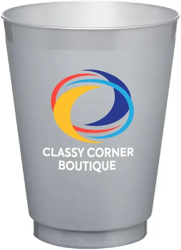 16 oz. Court Side Frosted Plastic Stadium Cups Full Color Imprint — view 8