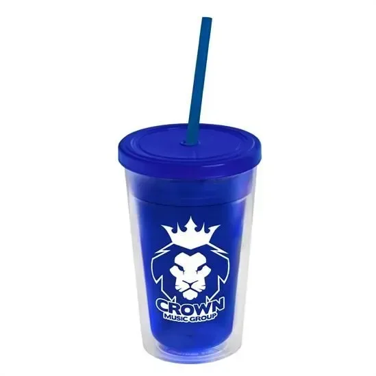 Transparent Tumbler with Straw Lid (16 oz.) — view 3