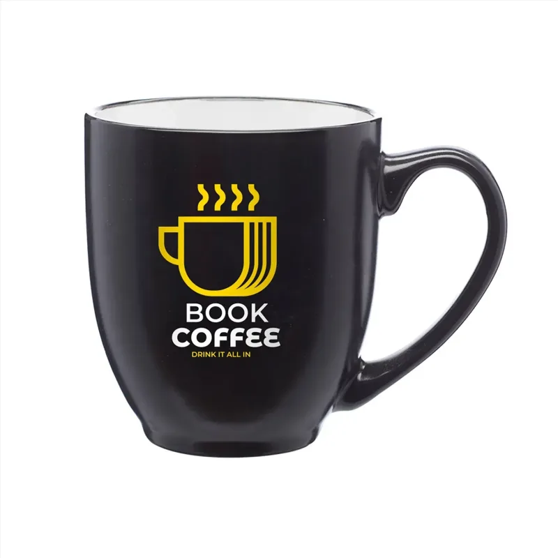 Hidden Hue Ceramic Bistro Mug (16 oz) w/ Custom 2 Color Imprint — view 4