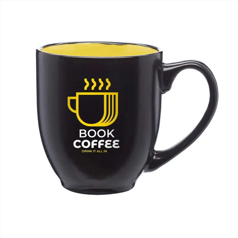 Hidden Hue Ceramic Bistro Mug (16 oz) w/ Custom 2 Color Imprint — view 5