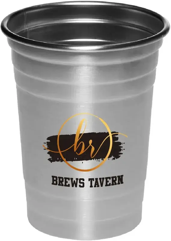 16 oz. HOP Stainless Steel Beer Cups w/  Full Color Imprint