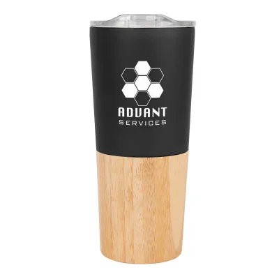 16 Oz. Marlow Stainless Steel Tumbler With Bamboo Base — view 3