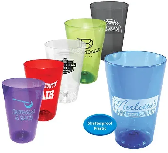 Imprinted Plastic Pint Glass - 16 oz.