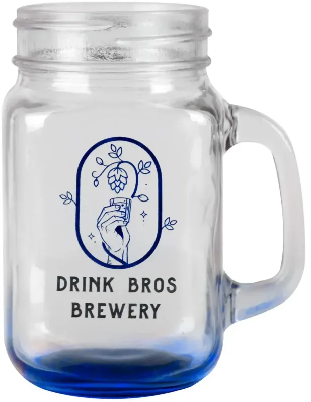 Custom Sunny Day Mason Jars (16 oz.) with Handles (2 Color) — view 2
