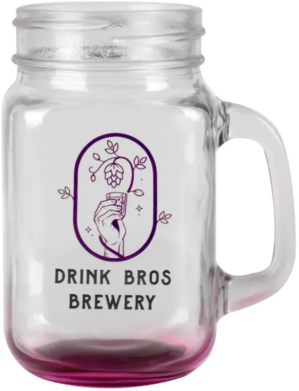 Custom Sunny Day Mason Jars (16 oz.) with Handles (2 Color) — view 5
