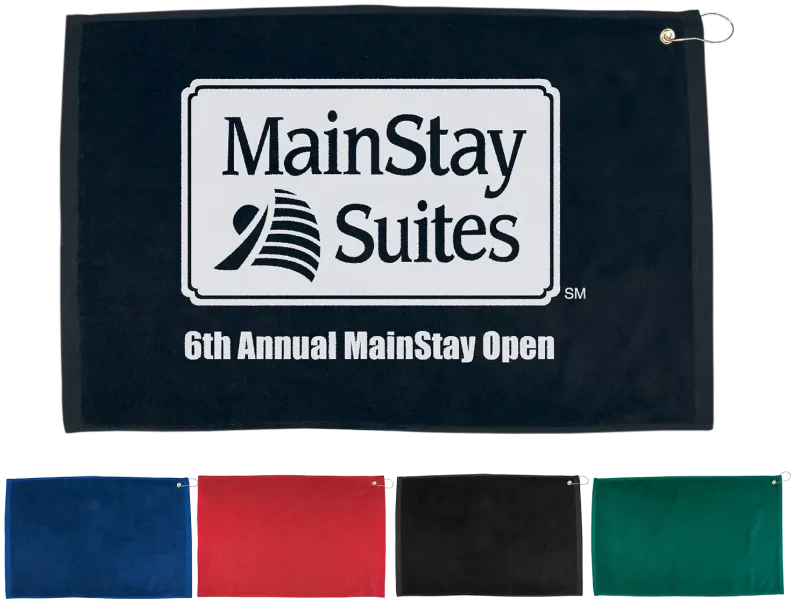 Custom Golf Towel - 16" x 25" Hemmed with Grommet and Hook — view 3