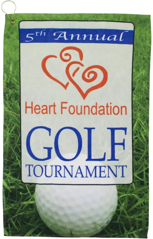 Custom Logo Golf Towel - Full Color (Hook/Grommet) — view 2