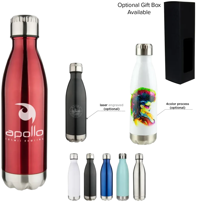Personalized Double Wall Vacuum Water Bottle - 17oz — view 2