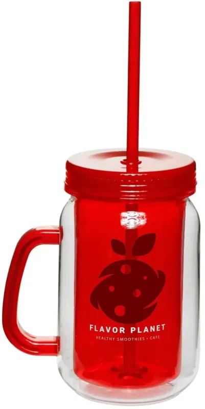 Custom Mason Jar with Straw - 17 oz. — view 10