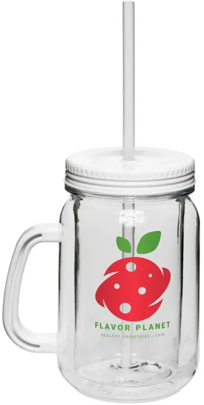 Custom Mason Jar with Straw - 17 oz. — view 2
