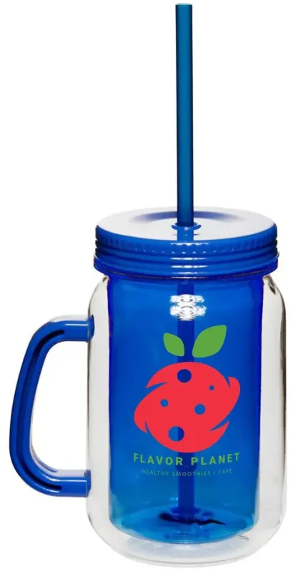 Custom Mason Jar with Straw - 17 oz. — view 3