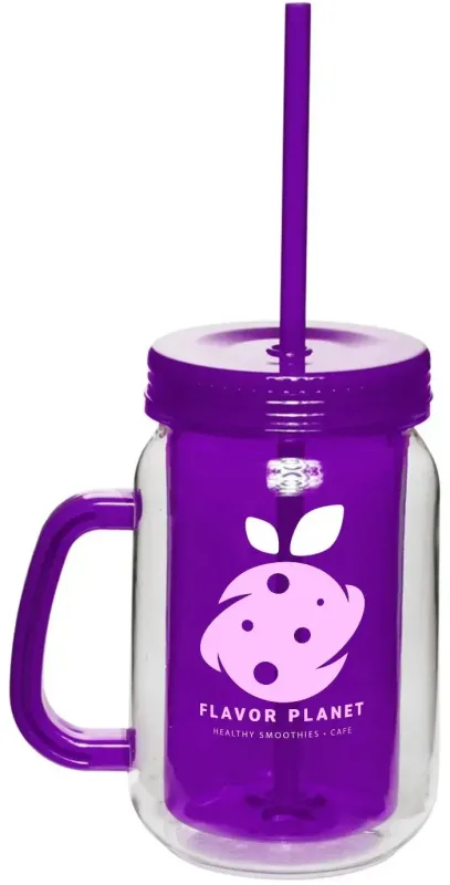 Custom Mason Jar with Straw - 17 oz. — view 7
