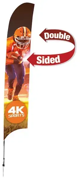 17' Streamline Razor Sail Sign Kit (Double-Sided with Ground Spike & Ground Anchor)
