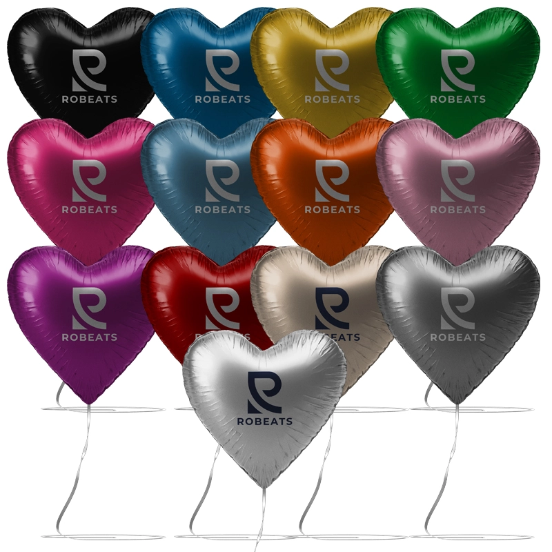 18" Heart-shaped Mylar Balloon 1 COLOR 1 SIDE