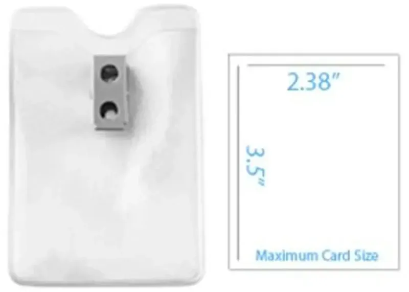 Custom Badge Holder (Vertical) - Clear Vinyl with Clip - 2.63" x 3.92" (V) — view 2