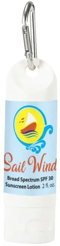 SPF 30 Sunscreen Lotion Carabiner Bottle - 2 Oz.