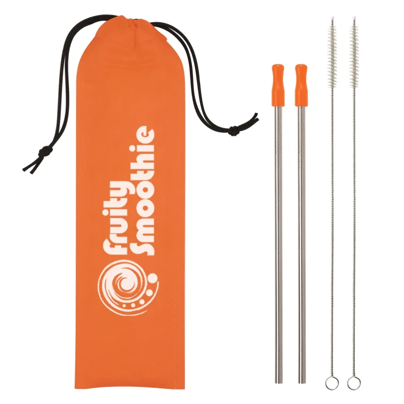 2-Pack Stainless Steel Straw Kit — view 3