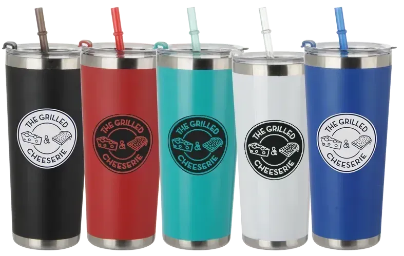 Custom Stainless Tumbler with Straw - 20 oz.