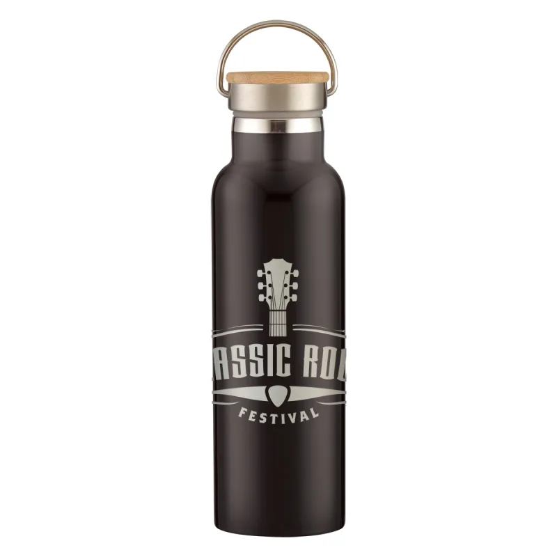 21 Oz. Full Laser Tipton Stainless Steel Bottle With Bamboo Lid — view 3