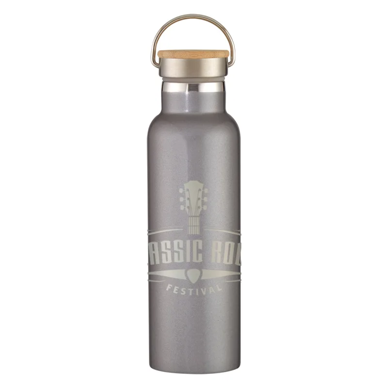 21 Oz. Full Laser Tipton Stainless Steel Bottle With Bamboo Lid — view 4