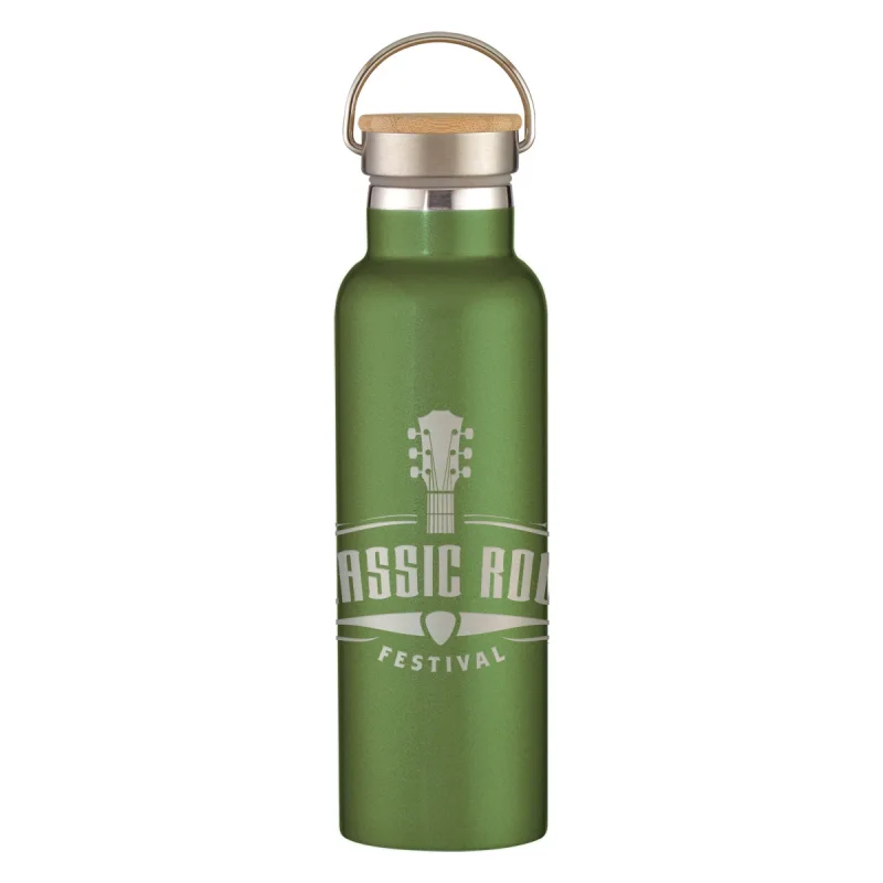 21 Oz. Full Laser Tipton Stainless Steel Bottle With Bamboo Lid — view 5
