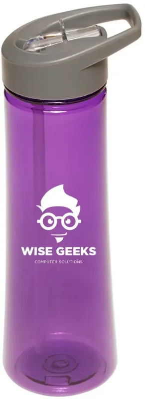 Personalized Aqua Plastic Sports Water Bottles - 22oz (1 Color Imprint) — view 3
