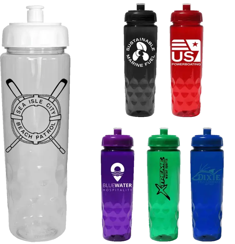 USA made 24oz Eco-Friendly Reusable PET Bottle with Colorful Push-Pull Lid