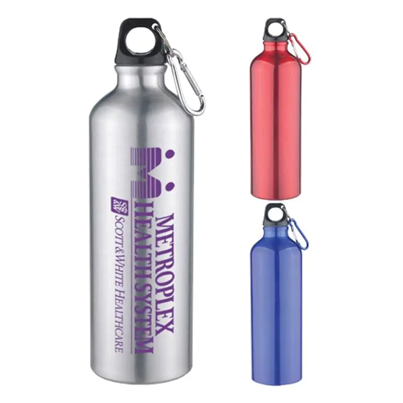 25 Oz Aluminum Sports Bottle With Twist Off Lid & Carabiner