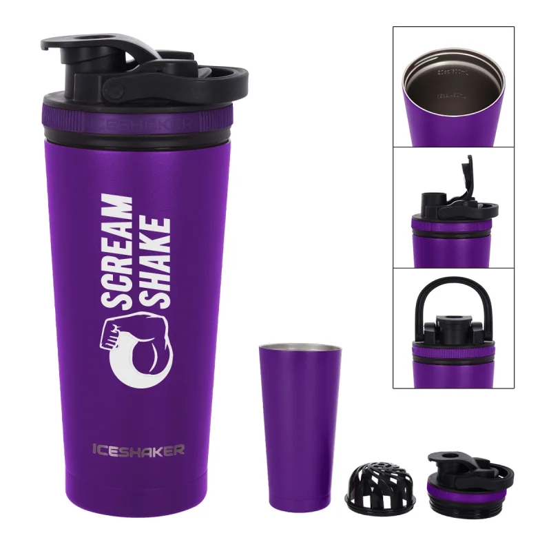 26 Oz. Stainless Steel Ice Shaker Promo Bottle — view 6