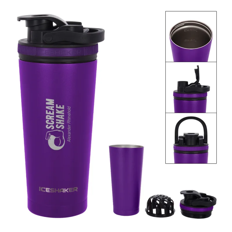 26 Oz. Stainless Steel Ice Shaker Promo Bottle — view 7