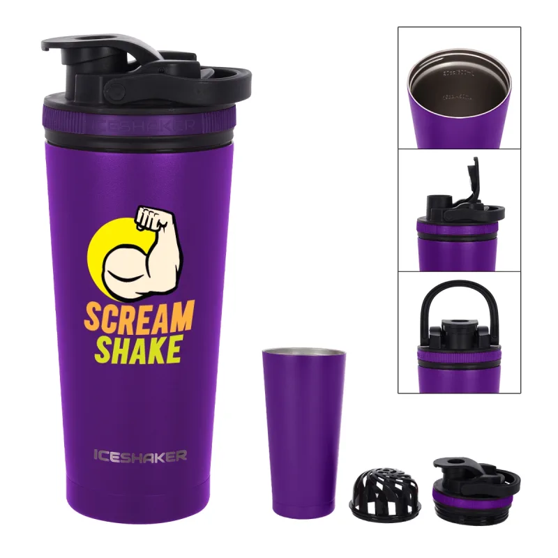 26 Oz. Stainless Steel Ice Shaker Promo Bottle — view 5