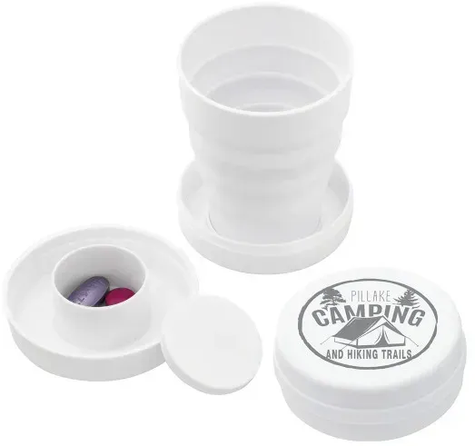 Collapsible Cup w/Pillbox - 3 1/2 oz