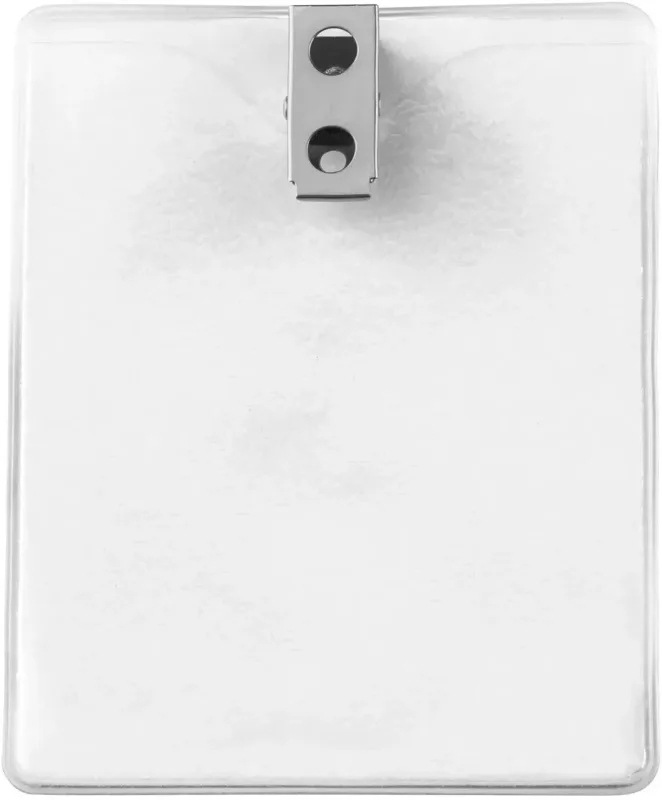 Vertical Clear Vinyl Badge Holder - Imprinted (3.30" x 4.30") — view 2