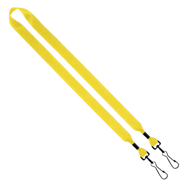 2-Ended Polyester Lanyard with Metal Crimp & Metal Swivel Snap Hook - 3/4"