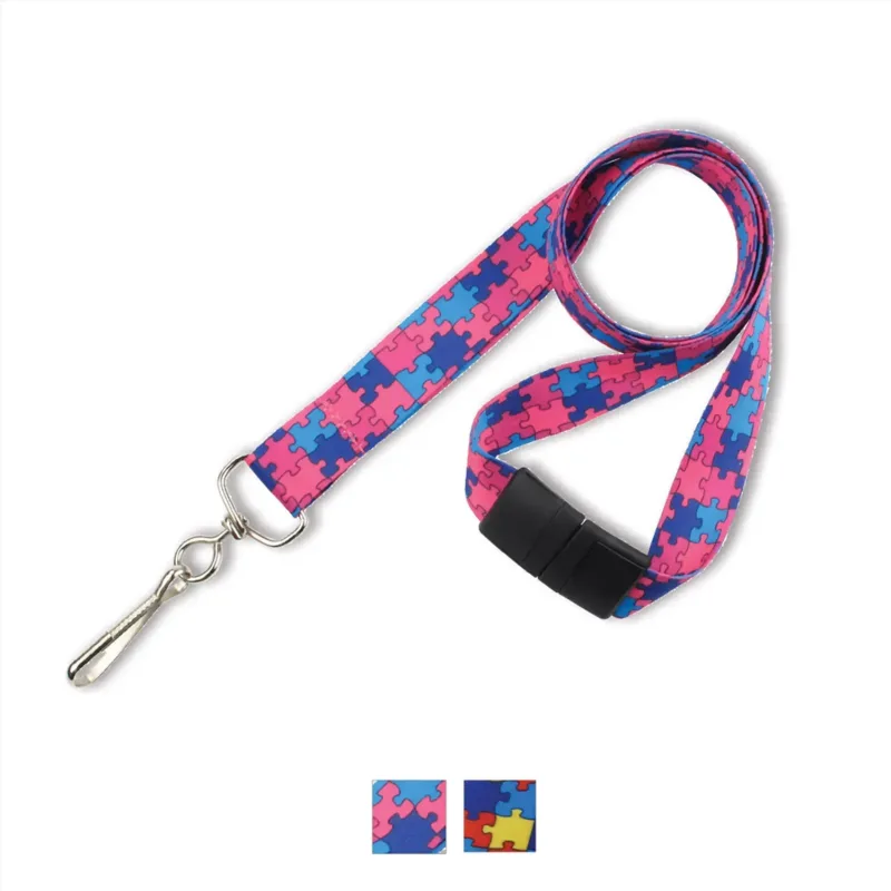 Personalized Autism Awareness Lanyards - 3/4" — view 2