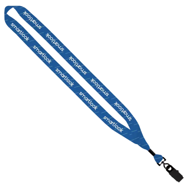 Dye-Sublimated Lanyard with Metal Crimp and Metal Bulldog Clip - 3/4"