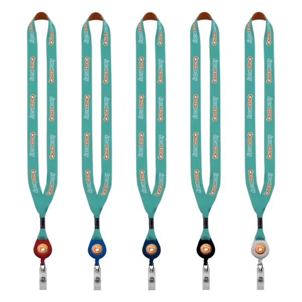 3/4" Dye-Sublimated Lanyard with Metal Crimp & Retractable Badge Reel — view 2