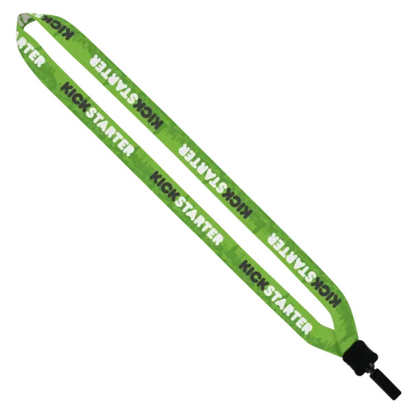 Dye-Sublimated Lanyard with Plastic Clamshell and Plastic Bulldog Clip - 3/4"