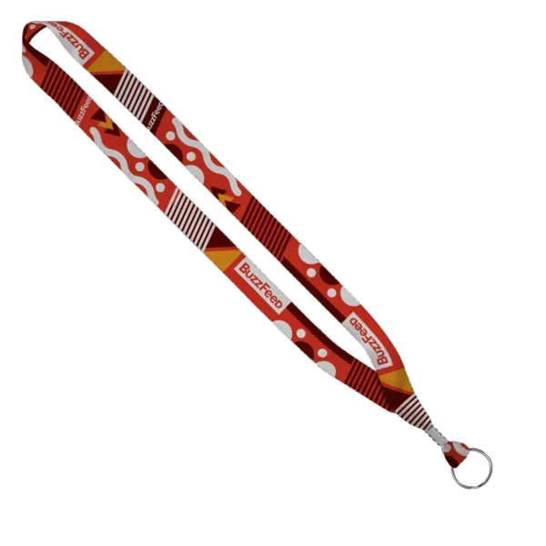 3/4" Dye-Sublimated Lanyard with Silver Tone Metal Crimp & Split Ring