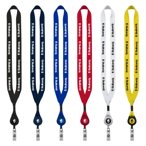 3/4" Polyester Lanyard with Metal Crimp & Retractable Badge Reel