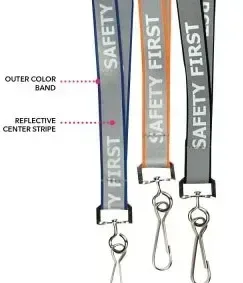 3/4" Reflective Silk Screen Lanyard — view 3