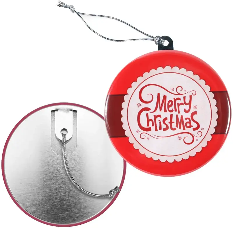 Personalized Round Ornament Button - 3.5"