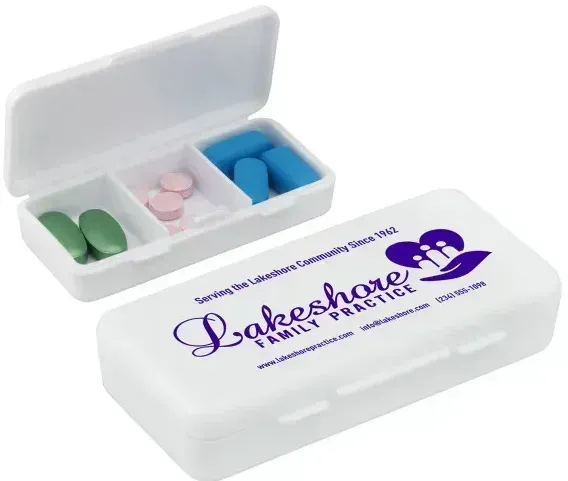 Promotional 3 Compartment Pillbox