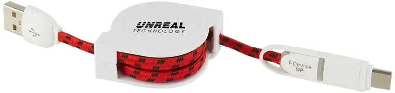 3 in 1 Retractable Fabric Charge-It™ Cable — view 2