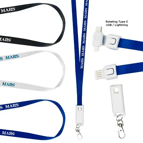 LogoCharge Lanyard - 3-in-1 USB Charging Cable