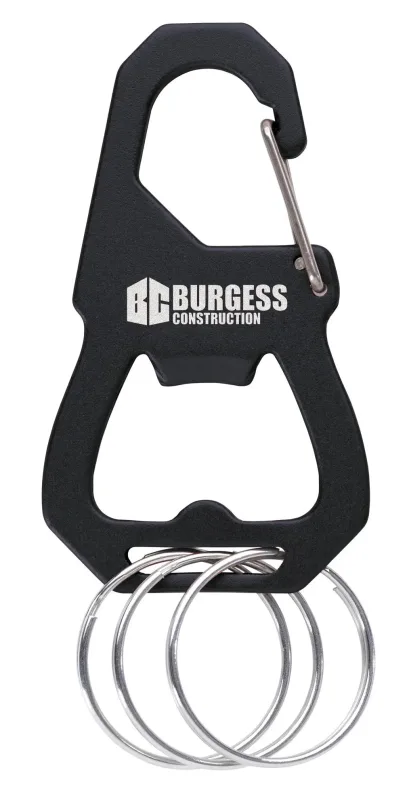 Custom 3 Keyring Carabiner with Bottle Opener — view 2