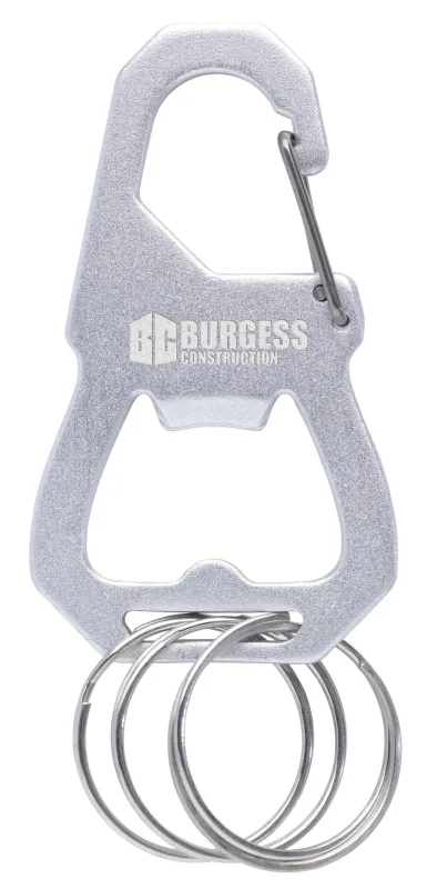 Custom 3 Keyring Carabiner with Bottle Opener — view 3